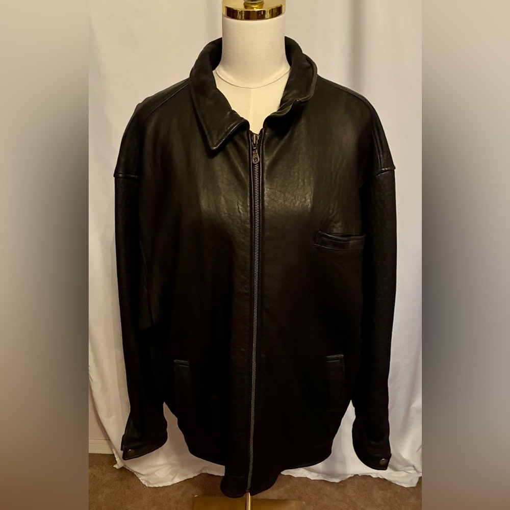 Black Leather Jacket XL